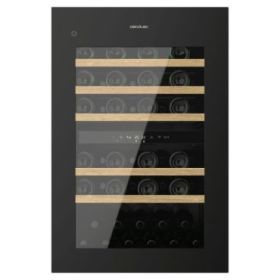 Cecotec Bolero GrandSommelier Duo 57000 Touch Black Compressor Vinoteca 57 Botellas - Capacidad 143L - Silencioso 38dB - Luz LED - Pantalla LED - Temperatura Regulable - Acero Inoxidable - Color Negro