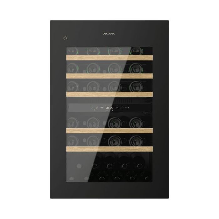 Cecotec Bolero GrandSommelier Duo 57000 Touch Black Compressor Vinoteca 57 Botellas - Capacidad 143L - Silencioso 38dB - Luz LED - Pantalla LED - Temperatura Regulable - Acero Inoxidable - Color Negro
