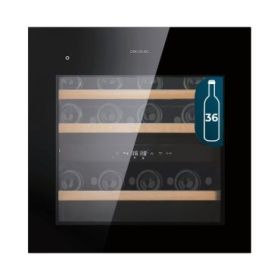 Cecotec GrandSommelier Duo 36000 Touch Black Compressor Vinoteca para 36 Botellas - Doble Zona - Luz LED - Temperatura Regulable - Compresor Integrado - Ventilador Interior - 60x60cm - Color Negro