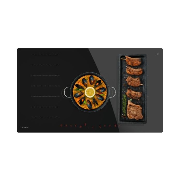 Cecotec Bolero Squad I 5600 FullFlex90 Cocina de Induccion Encastrable - 10200W - 3 Zonas - Control Tactil Invisible - Temporizador - 9 Niveles de Potencia - Funcion Booster - Color Negro