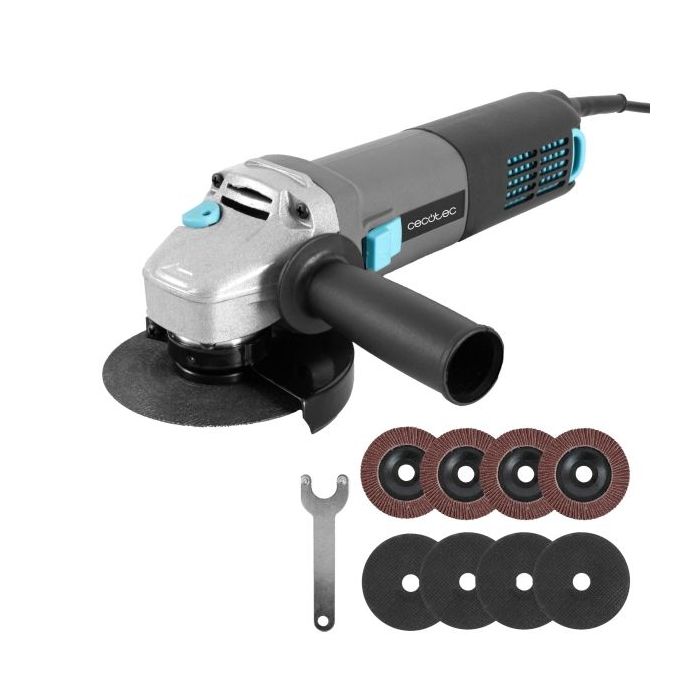 Cecotec RadialPower 1000 Filtra Radial de 125mm - 1000W - 6 Niveles de Variables - Velocidad 16.000rpm - Mango de Doble Posicion - Filtros Traseros - Rosca M14 - Color Gris Oscuro