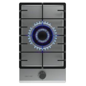 Cecotec Bolero Squad G 1200F Inox Cocina de Gas Encastrable - 1 Quemador - Acero Inoxidable - 3.5kW - Parrillas de Hierro Fundido - Inyector Convertor a Glp - Color Acero