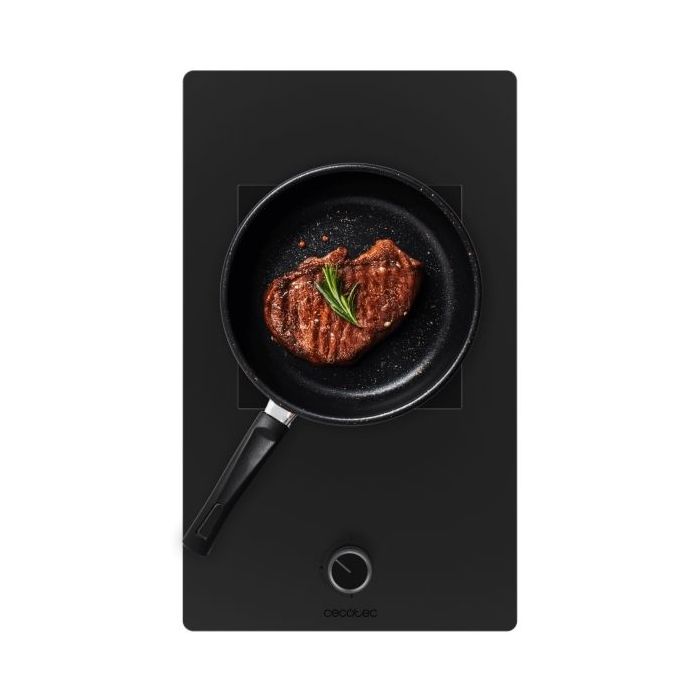Cecotec Bolero Squad G 1800S Eternal Nano Glass Cocina de Gas Encastrable - 1 Quemador - Incluye Accesorios - 5.6kW - Parrillas de Hierro Fundido - Inyector Convertor a Glp - Color Negro