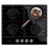 Cecotec Bolero Squad G 4200F Glass Black Cocina de Gas Encastrable - 4 Quemadores - Acabado en Cristal Negro - 8kW - Parrillas de Hierro Fundido - Inyector Convertor a Glp - Color Negro