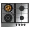 Cecotec Bolero Squad G 4400F Inox Cocina de Gas Encastrable - 4 Quemadores - Acero Inoxidable - 8kW - Parrillas de Hierro Fundido - Wok de Triple Corona - Color Acero