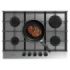 Cecotec Bolero Squad G 5400F Inox Cocina de Gas Encastrable - 5 Quemadores - Acero Inoxidable - 10.4kW - Parrillas de Hierro Fundido - Wok de Triple Corona - Color Acero