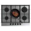 Cecotec Bolero Squad G 5400F Inox Cocina de Gas Encastrable - 5 Quemadores - Acero Inoxidable - 10.4kW - Parrillas de Hierro Fundido - Wok de Triple Corona - Color Acero