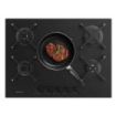 Cecotec Bolero Squad G 5400S Nano Glass Cocina de Gas Encastrable - 5 Quemadores - Acabado en Cristal Negro - 10.4kW - Parrillas de Hierro Fundido - Wok de Triple Corona - Color Negro