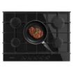 Cecotec Bolero Squad G 5400F Glass Black Cocina de Gas Encastrable - 5 Quemadores - Acabado en Cristal Negro - 10.4kW - Parrillas de Hierro Fundido - Wok de Triple Corona - Color Negro