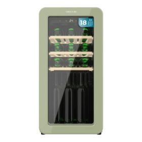 Cecotec Bolero GrandSommelier Origin 18 Hit Green Vinoteca 18 Botellas - Luz LED - Temperatura Regulable - Estilo Retro - Compresor Integrado - Ventilador Interior - 74.3x36.6x47.6cm - Color Menta