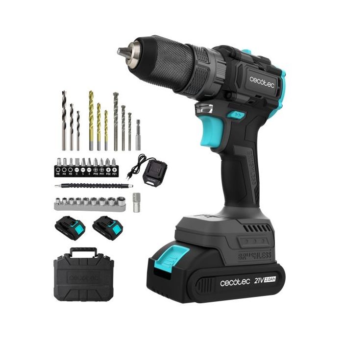 Cecotec PowerForce 3000 Impact Brushless Taladro Percutor Inalambrico - 2 Baterias 21V 2Ah - Par de Apriete 50Nm - 1.500rpm - Percutor 32.000Ipm - Luz LED - Portabrocas 10mm sin Llave - Color Negro