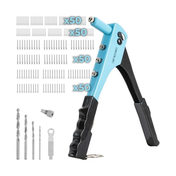 Cecotec FixerForce Remachadora Manual - Incluye Accesorios - Color Negro y Azul