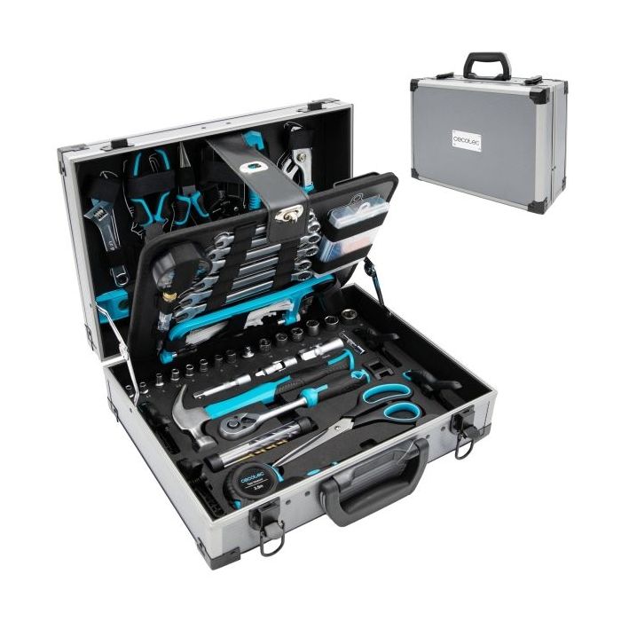 Cecotec ToolBox 8000 Pro Juego de Herramientas - 380 Piezas - Maletin de Aluminio - Color Acero