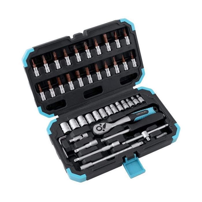 Cecotec ToolBox KRK 2200 Juego de Herramientas - 46 Piezas - Incluye Accesorios - Color Negro