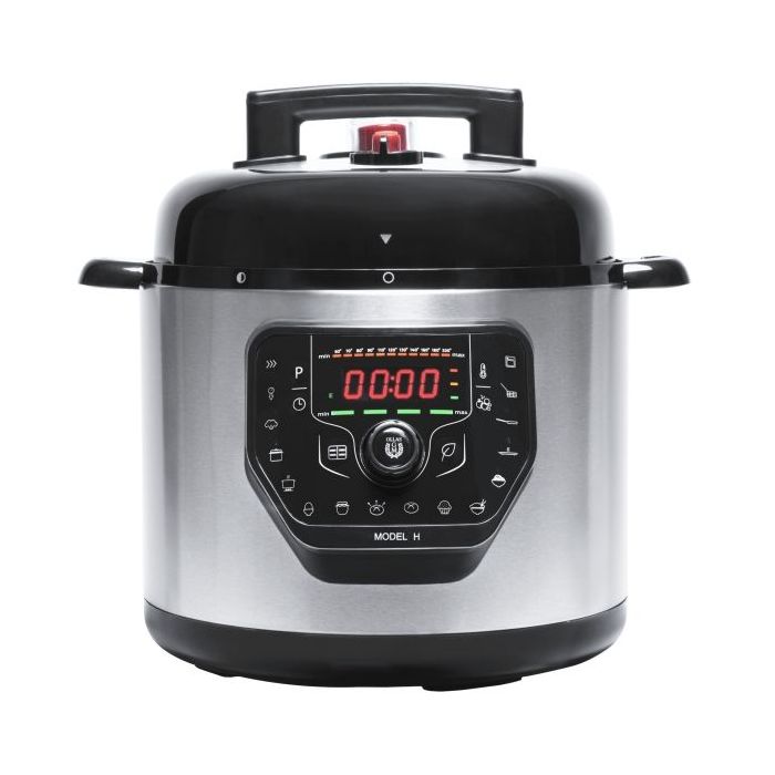Cecotec Olla GM H Olla a Presion Electrica de 6L - Programable - Cubeta Antiadherente - Multifuncion - Incluye Recetario - Accesorios Incluidos - Modos Preconfigurados - Color Negro y Plata