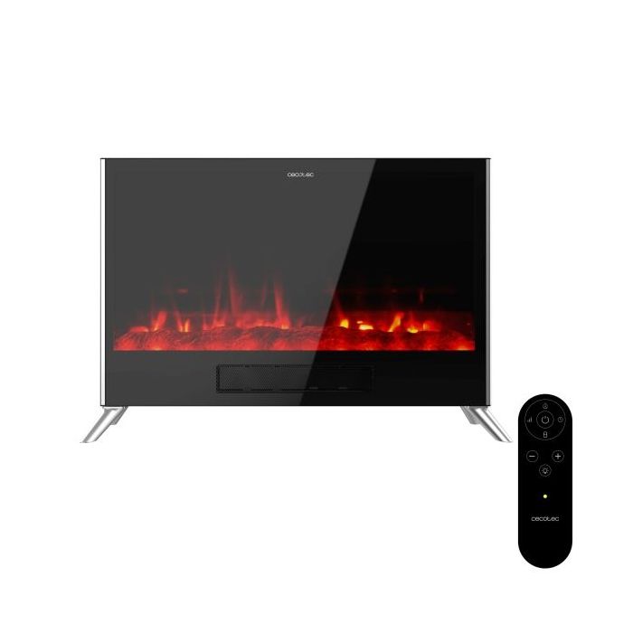 Cecotec ReadyWarm 7500 3in1 Total Flames Chimenea Electrica - 2000W - Temperatura Regulable - Temporizador - Apagado Automatico - Mando a Distancia - Color Negro
