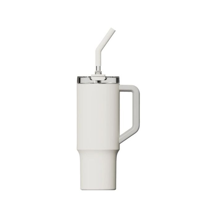 Xiaomi Straw Mug Termo 1L con Pajita - Acero Inoxidable 316L - Aislamiento Termico - Tapon Hermetico Antifugas - Tapa Tritan Transparente - Asa Ergonomica - Boca Ancha 90 mm - Color Blanco