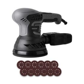 Cecotec PerfectSurface 350 Rotate Lijadora Rotorbital - 350W - Velocidad 13.000rpm - Incluye Recambios - Cable 3m - Deposito de Polvo - Color Gris Oscuro
