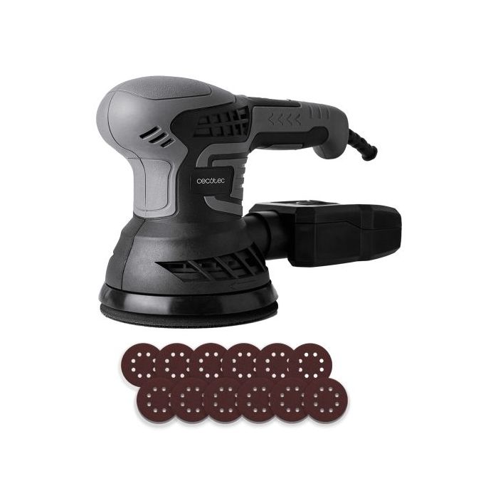 Cecotec PerfectSurface 350 Rotate Lijadora Rotorbital - 350W - Velocidad 13.000rpm - Incluye Recambios - Cable 3m - Deposito de Polvo - Color Gris Oscuro