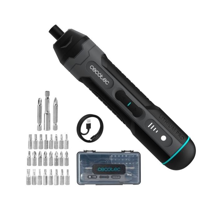 Cecotec EasyGyro 3000 Pocket Atornillador Inalambrico - Bateria 1500mAh - Luz LED - Incluye Accesorios - Varios Niveles - Color Negro