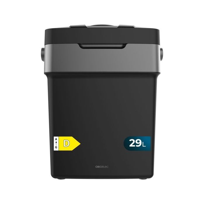 Cecotec Bolero TravelCooling 29L D Nevera Portatil - Capacidad 29L - 12V/220V - Temperatura Regulable - Enfria hasta 8ºC - Funcion Calentamiento hasta 65ºC - Color Negro y Gris