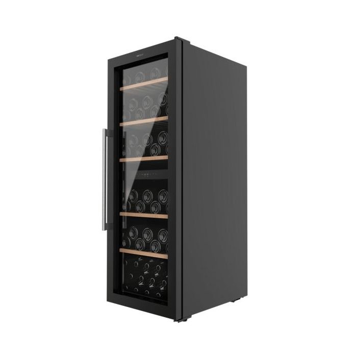 Cecotec Bolero GrandSommelier Duo 77000 Black Vinoteca para 77 Botellas - Capacidad 193L - Silencioso 43dB - Luz LED - Pantalla LED - Temperatura Regulable - Compresor de Enfriamiento - Color Negro