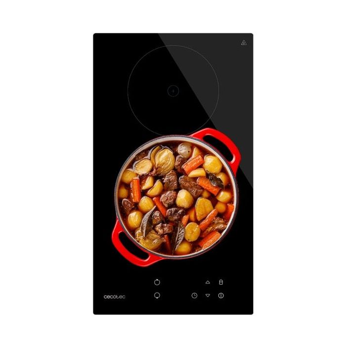 Cecotec Bolero Squad V 2001 Cocina Vitroceramica Encastrable - 3000W - 2 Zonas - Detector de Sartenes - Temporizador - Seguro Infantil - 9 Niveles de Potencia - Control Tactil - Color Negro