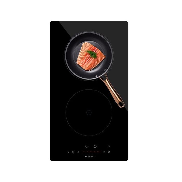 Cecotec Bolero Squad I 2100 Cocina de Induccion Encastrable - 3500W - 2 Zonas - Detector de Sartenes - Temporizador - Seguro Infantil - 9 Niveles de Potencia - Control Tactil - Color Negro