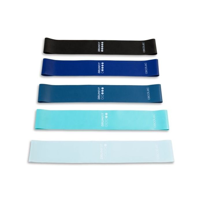 Cecotec DrumFit Resistance Band Set de 5 Bandas Elasticas de 5 a 18kg - Color Surtido