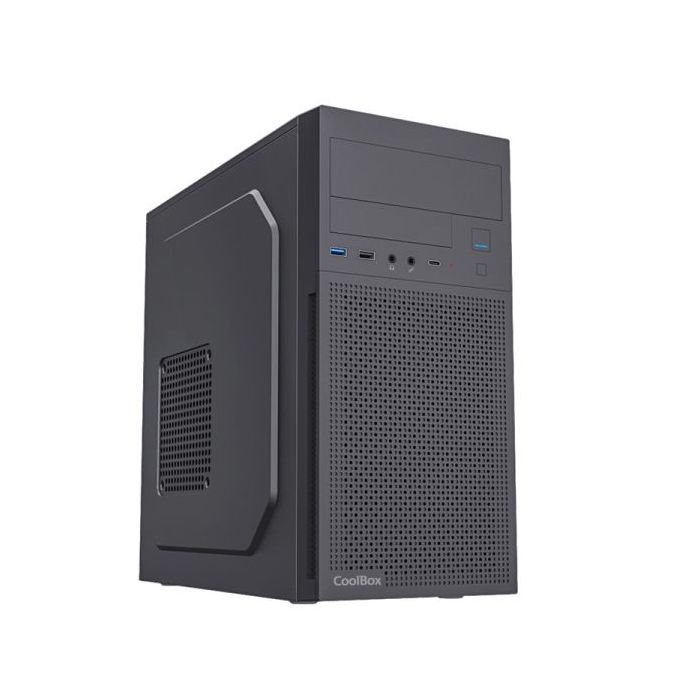 Coolbox M680 Caja Torre MicroATX - Tamaño Disco Soportado 3.5", 2.5" - USB-C, USB-A 3.2, USB-A 2.0 y Audio - Fuente de Alimentación de 500W - Color Negro