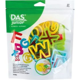 Das Junior Pack con 26 Moldes en Forma de Letra para Plastilina y 1 Rodillo