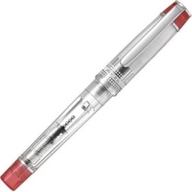Pilot Prera Pluma Estilografica - Cuerpo Transparente - Incluye Convertidor y Cartucho de Tinta - Color Rojo