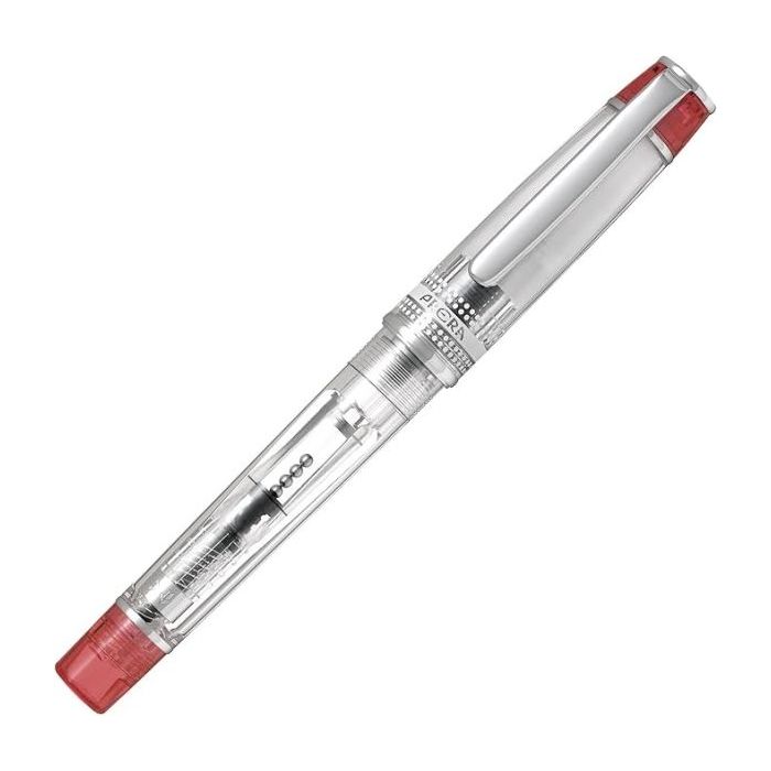 Pilot Prera Pluma Estilografica - Cuerpo Transparente - Incluye Convertidor y Cartucho de Tinta - Color Rojo