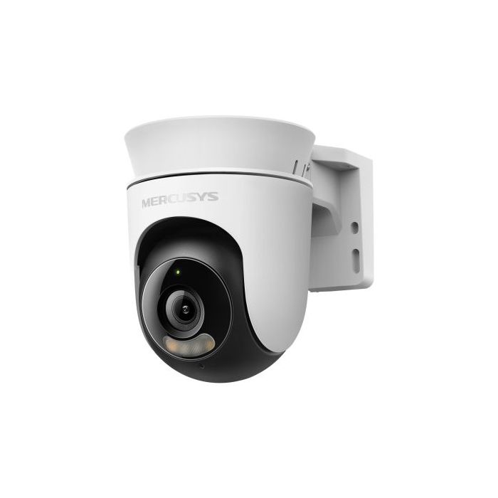 Mercusys MC510 Camara WiFi Exterior 2K QHD - Vision Nocturna A Color - Movimiento 360 Grados - Deteccion Inteligente - Color Blanco