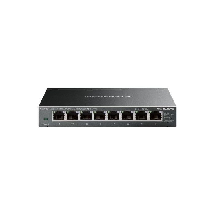 Mercusys MS108GS-M2 Switch 5 Puertos 2.5 Gigabit - Multi-Gigabit 10/100/1000/2500 - Auto-Negociacion - Color Negro