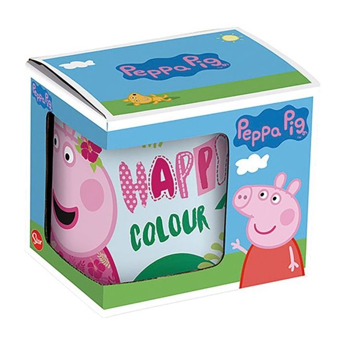 Safta Peppa Pig Having Fun Taza Ceramica de 325ml - Apta para Lavavajillas - Apta para Microondas - Multicolor