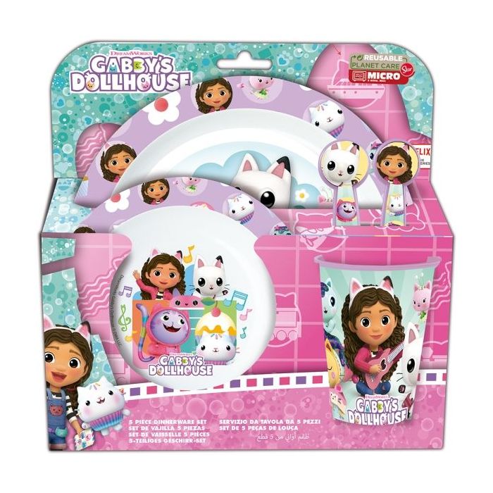 Safta Gabby's Dollhouse Party Set de Menaje Infantil - PVC sin BPA - Multicolor