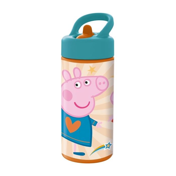 Safta Peppa Pig Having Fun Botella de 410ml - Pajita Integrada - Multicolor