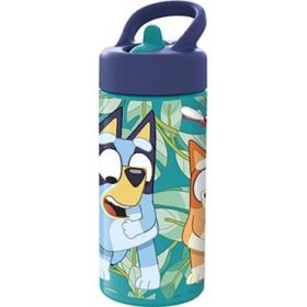 Safta Bluey Botella de 410ml - Valvula de Salida de Agua - Asa Superior - Tapon Roscado - Color Azul