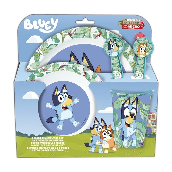 Safta Bluey Set de Menaje Infantil - PVC sin BPA - Color Azul