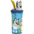 Safta Bluey Vaso con Figura 3D de 360ml - Tapa con Rosca - Cierre Hermetico - Pajita Interior - Color Azul