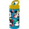Safta Mickey Mouse Good Day Botella de 410ml - PVC sin BPA - Tapon Antigoteo con Pajita - Color Azul