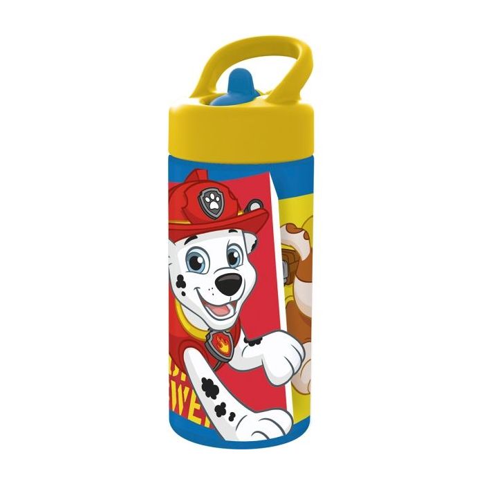 Safta Paw Patrol Funday Botella de 410ml - PVC sin BPA - Tapa con Rosca - Valvula de Salida de Agua - Asa Superior - 74x64x178mm - Color Azul