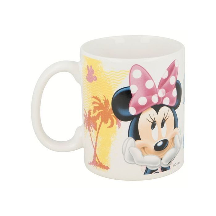 Safta Minnie Mouse Naive Taza Ceramica de 325ml - Apta para Lavavajillas - Apta para Microondas - Color Blanco