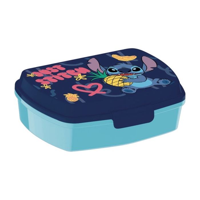 Safta Stitch Sweet Sandwichera - PVC sin BPA - Cierre Hermetico a Presion - Rectangular - Color Azul