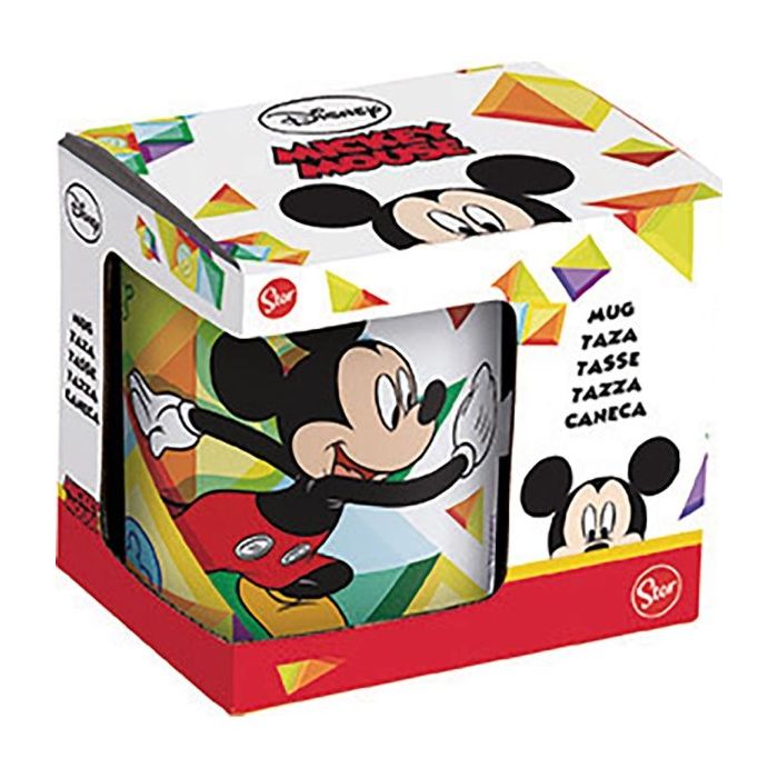 Safta Mickey Mouse Happy Smiles Taza Ceramica de 325ml - Apta para Lavavajillas - Apta para Microondas - Multicolor
