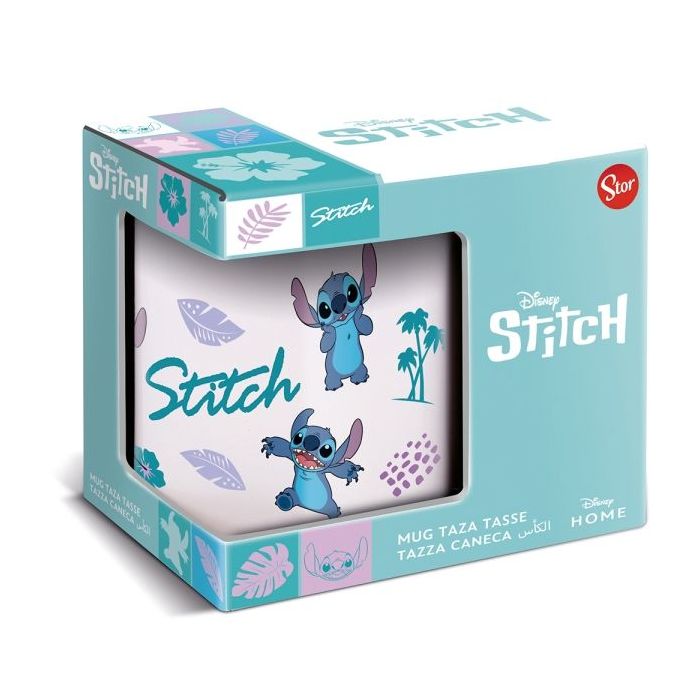 Safta Stitch Leaves Pattern Young Adult Taza Ceramica de 325ml - Multicolor