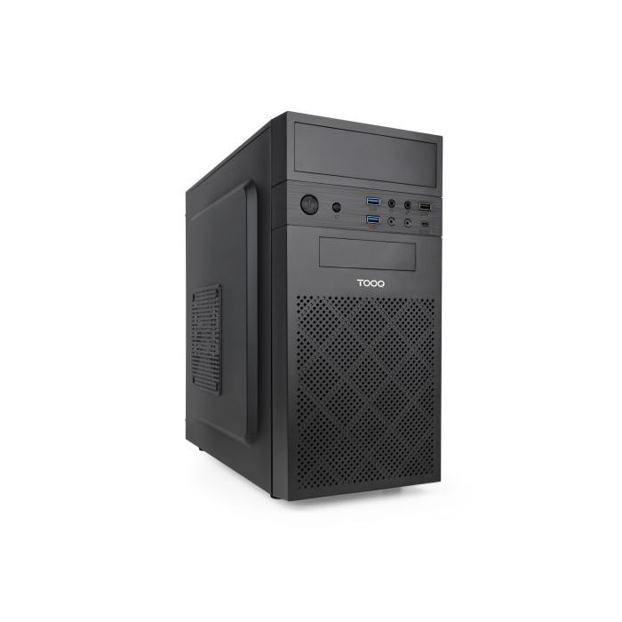 Tooq Isobox Ultra Caja Torre MicroATX - Tamaño Disco Soportado 3.5", 2.5" - USB-A 2.0, USB-A 3.0, USB-C y Audio - Lector de Tarjetas - Fuente de Alimentación 500W - Color Negro