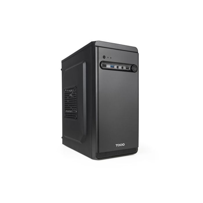Tooq Dodeka Ultra Caja Torre MicroATX - Tamaño Disco Soportado 3.5", 2.5" - USB-A 2.0, USB-A 3.0, USB-C y Audio - Fuente de Alimentación 500W - Color Negro