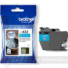 Brother LC422 Cian Cartucho de Tinta Original - LC422C-1